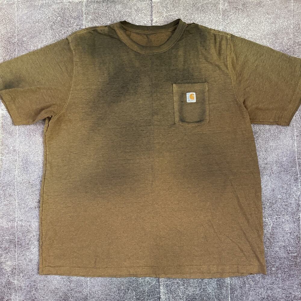 Men's Carhartt Sun Faded Distressed Heavyweight Pocket Work T Shirt Tee Sz 3XL